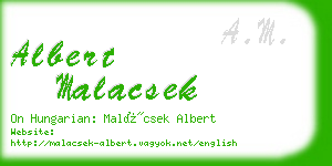 albert malacsek business card